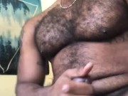 Horny muscle daddy jerking off, full video on only fans musclebearXL