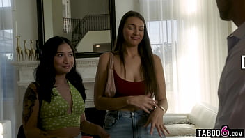 Stepsisters take a private tour of a celebritys home and fucked in it