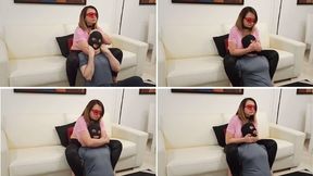 105 - Neck squeezing and handsmother in living room - part1