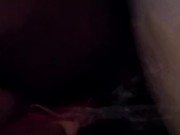 Peeing on pink dildo