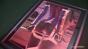 Two filthy whores slobbering over a massive phallus