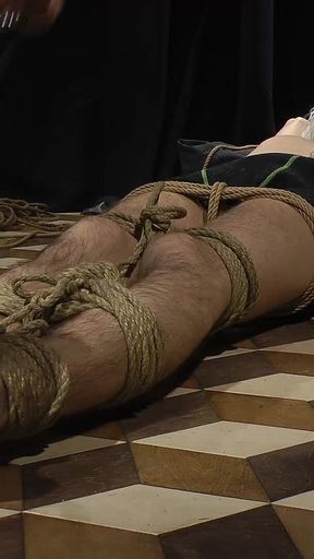 Nicky Tied in a Floor and Very Hot Tickle, Feet Tickling