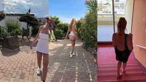 le lendemain nous dejeunions nus tranquillement sur la terrasse en profitant de...