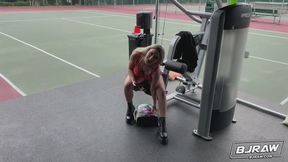 Skylar Gets A Mouth Workout – Skylar Vox Huge-Tit Blonde Gags on Romeo Mancini Cock for Protein Facial