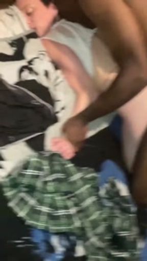 Amateur girlfriend CREAMS first bbc in front of cuck boyfriend