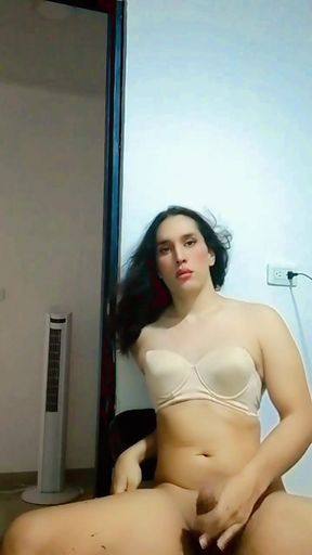 Colombian Trans Slut Rubbing Her Body