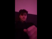 young hot  twink cums on his hoodie