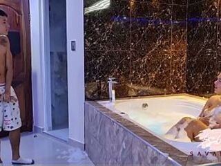 Pair Having Sex in the Jacuzzi in Corporalist Bedroom - Savannah Watson