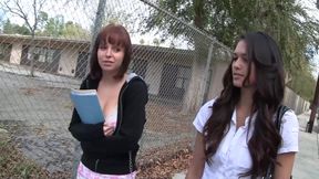 Two pretty brunettes does pussy licking and vibrator fuck