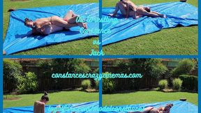 Oil Wrestling Outdoors Constance vs Jack wmv