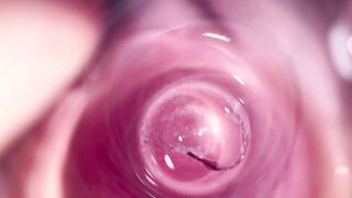 Camera deep in Mia's creamy vagina