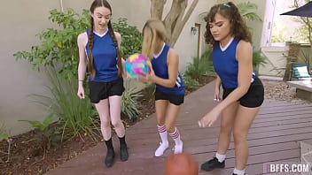 Lucky coach gets his cock suck and ride by three teen players