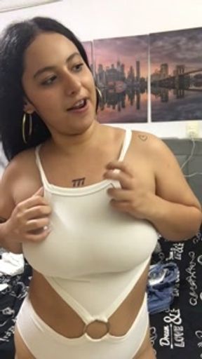 hot girl does dance showing her ass and tits.