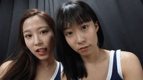 Beautiful twin sisters showing off their sexy little feet6 4k