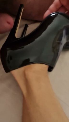 I cannot resist those black patent bootie heels in size 36   Clip 1