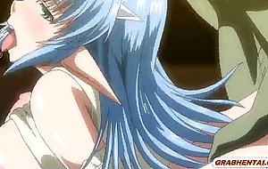 Bigboobs hentai with muzzle caught and intense poked until