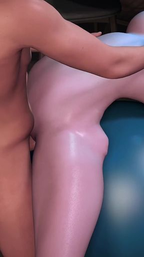 3D Super Sexy Yoga Teacher Teasing the Young Big Cock to Fuck Her Pussy