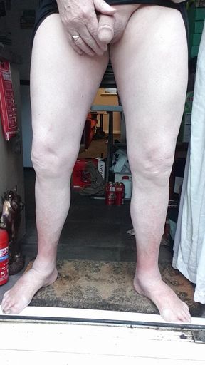 Skirt Lifted Urination Out Back Door