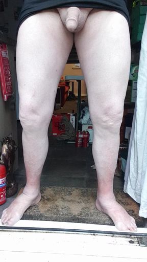 Skirt Lifted Urination Out Back Door