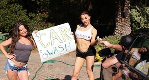 Lucky customer gets a free extra service on carwas