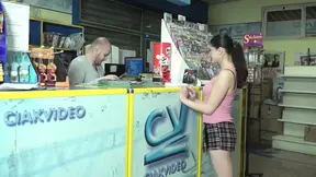 Destroying her cute teen ass with big boobs