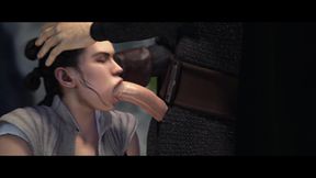 Star Wars Jedi Rey's 1st Exercise is to Swallow Cum