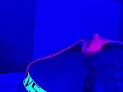 Anal creampie afterparty for submissive sissy rave slut. Blacklight anal toys
