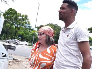 Granny Butt Destroyed by a BBC in Driving Van