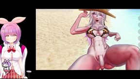 toned femdom futa breeds you with her perfect girlcock at the beach