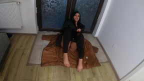 milfycalla - a lot of pee, golden shower, farting and cum on my new downjackets