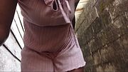 AMATEUR EBONY WITH BIG TITES DESPERATELY PEE IN DRESS OUT DOOR FOR DADDY