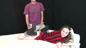 erotique entertainment - eric john s good friend jay taylor gives him work boots, her bare feet, and sex on erotiquetvlive