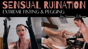 (1080P) SENSUAL RUINATION - ELBOW-DEEP DOUBLE FISTING & EXTREME PEGGING WITH A BRONZE MONSTER STRAPON | Vivienne l'Amour Double Fists & Pegs Her Rope Bound Slut - Elbow-Deep Anal Stretching, Deep Pegging, Prostate Milking & Huge Strapon