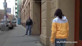 Horny granny gets laid with a couple