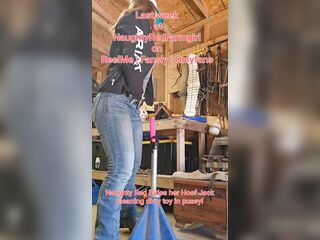 Wicked Redhead Cowgirl Screws arsehole Using farrier tool gaping arsehole!