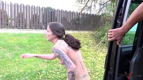 Skinny babe with nice shaped ass is getting a cock and jizz like a slut
