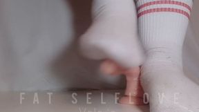 BBW Foot Fetish Cock Trampling POV – Socks & Sneakers Crush a Jelly Dick