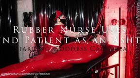 Rubber Nurse Uses Bound Patient as an Ashtray