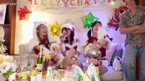 Naughty Christmas babes get stuffed with holiday cheer