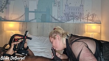 Blake DeBarge - Your Horny Wife Gives Sloppy Deepthroat To BBC BTS