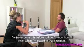 Horny blonde milf finishes casting