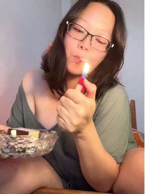Woman smoking a cigarette