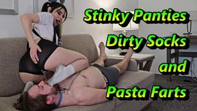 Stinky Panties, Dirty Socks, and Pasta Farts - Ziva Fey - Facesitting and Sock Domination with Farting