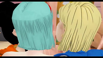 Bulma and Chi Chi and Android 18 hentai threesome