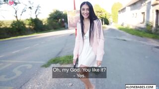 Skinny Russian Hitchhiker Gets Picked Up For A Wild Ride