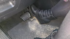 Driving in wedge boots and nylons