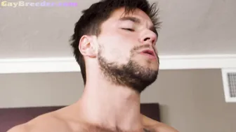 Muscled Bottom Sucks Cock While Inked Boyfriend Barebacks Him