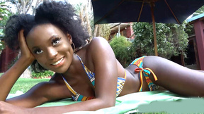 Fucking my hot African girlfriend in the backyard jungle