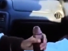 BBC gets a handjob in the car