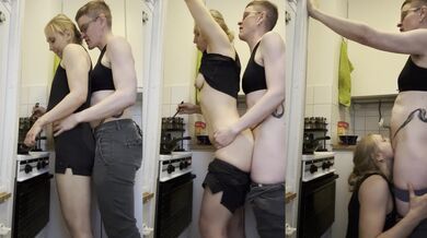 Butch Free Use Lesbian Slut Destroyed While Cooking Gushes
